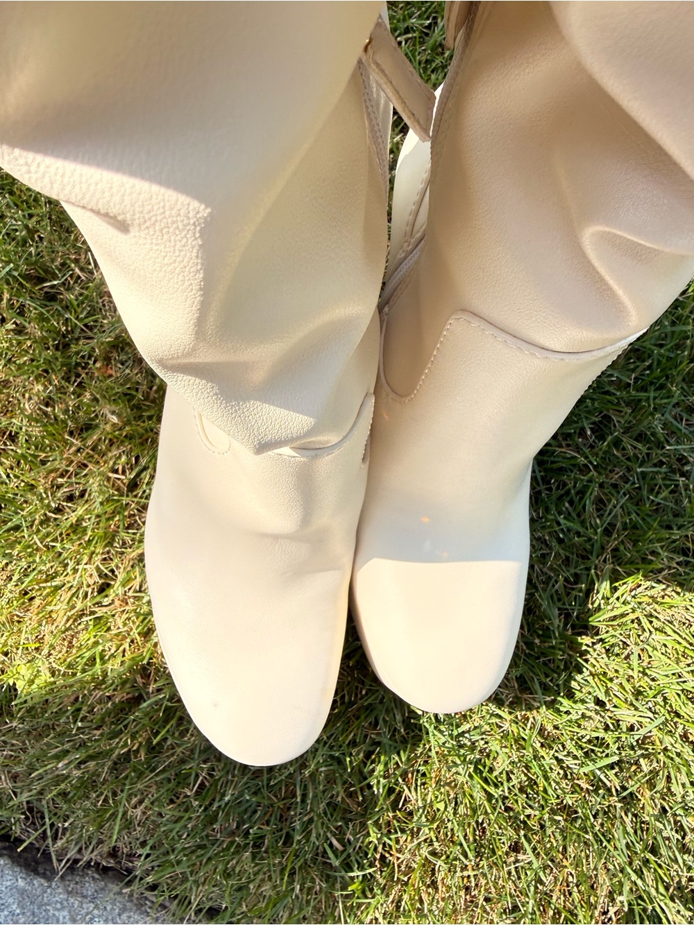 Jennifer Lopez Cream Slouch Over-the-Knee Boots - Picture 5 of 7